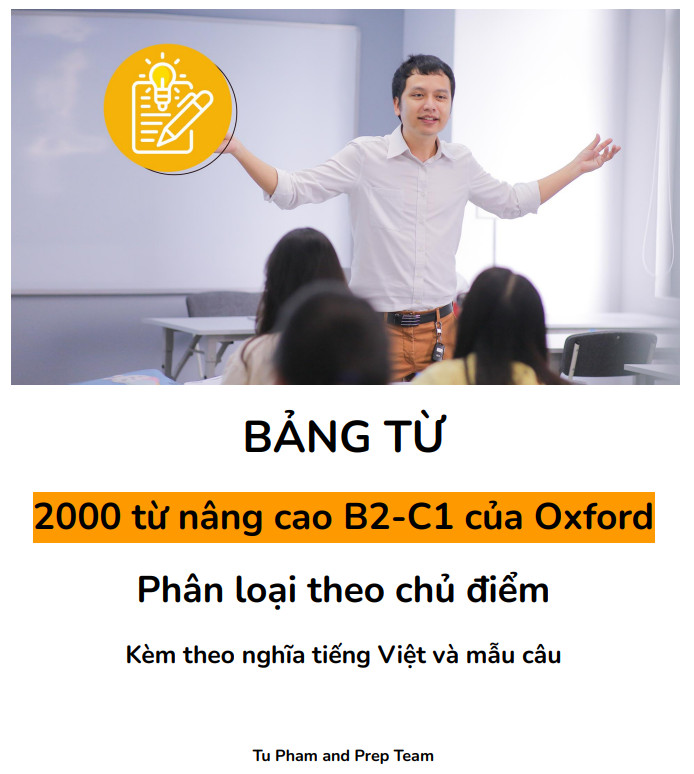 Oxford 2000 Words by Topic with Vietnamese Definition and Example Sentences